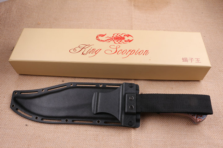 Colorful Scorpion King fixed blade knife Machete UD404705